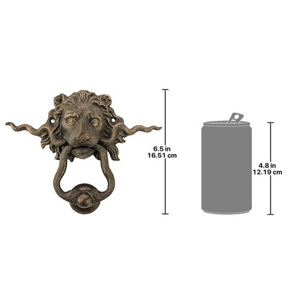 𝅺toscano- Lion and The Snakes Cast Iron Door Knocker - Picture 7 of 10